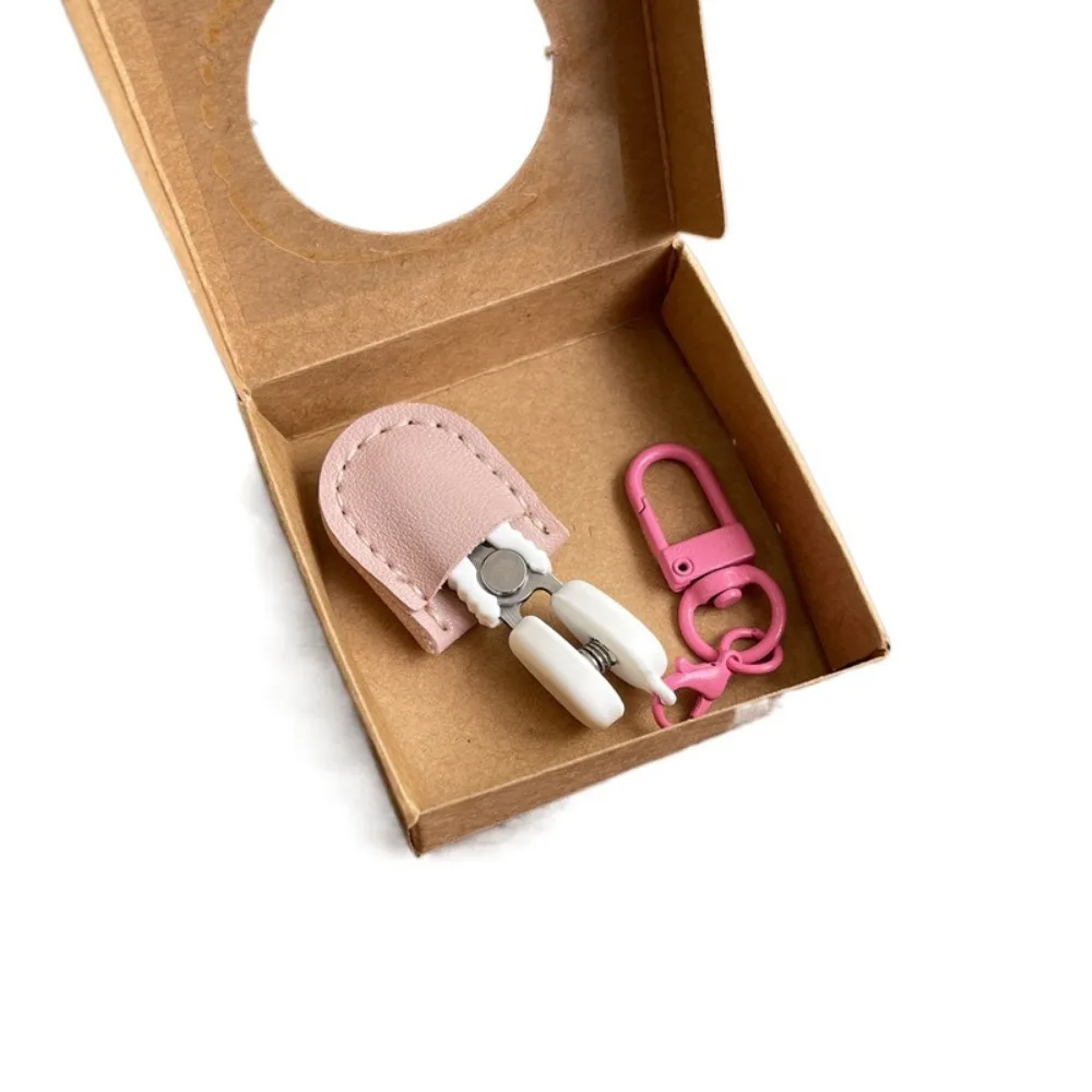 

High Precision Art Mini Scissors Colorful Hook Buckle Keychain Design Small Thread Cutting Tool with Storage Box