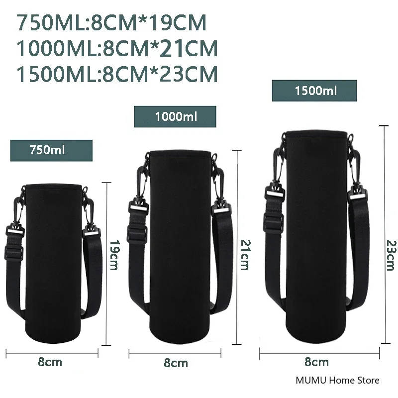 750ML/1000ML/1500ML Sports Water Bottle Case Insulated Bag Neoprene Pouch Holder Sleeve Cover For Mug Bottle Cup Storage Holder