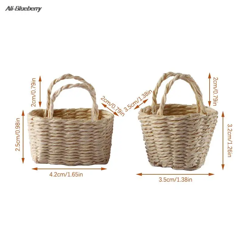 1:12 Dollhouse Miniature Basket Simulação Cesta De Flores Cesta De Alimentos Modelo De Decoração De Cozinha Em Casa Brinquedo