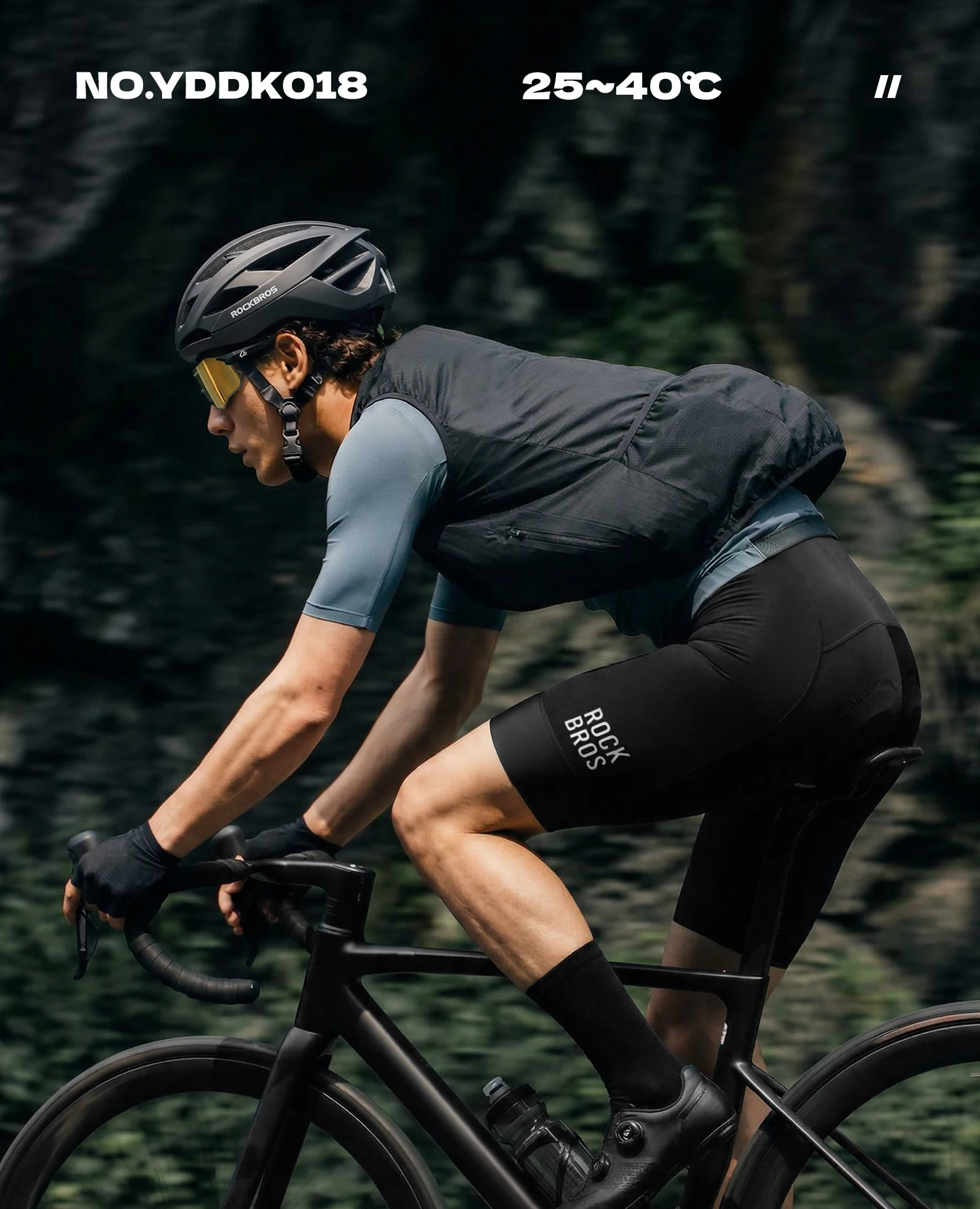 ROCKBROS Sommer-Radlerhose Leichtgewichtig Hochelastisch Atmungsaktiv Weiche Schwammpolsterung Seitentasche Herren-Radlerhose – Detail 1