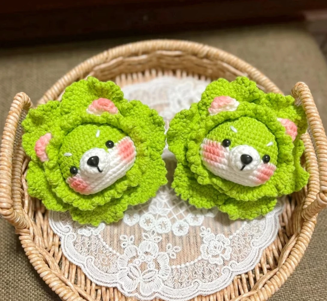 DIY اليد محبوك الخضار الكلب دمية قلادة الصوف الكروشيه المواد حقيبة جرو المفاتيح الخضار الإبداعية هدية #1