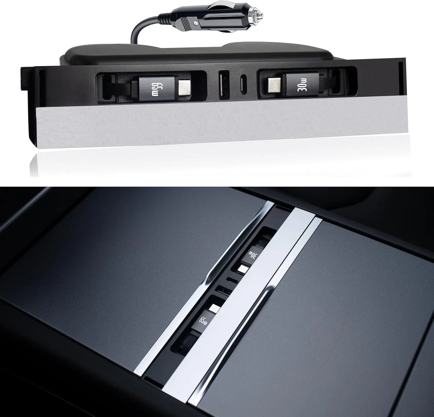 

USB-хаб-зарядное устройство для Tesla Model Y Juniper 2025-2026 и Model 3 Highland 2024-2026: аксессуары для док-станции центральной консоли