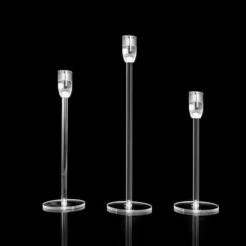 2024 New  Clear  Candle Holder Simple Golden Wedding Decoration Bar Party Living Room Decoration Home Decoration