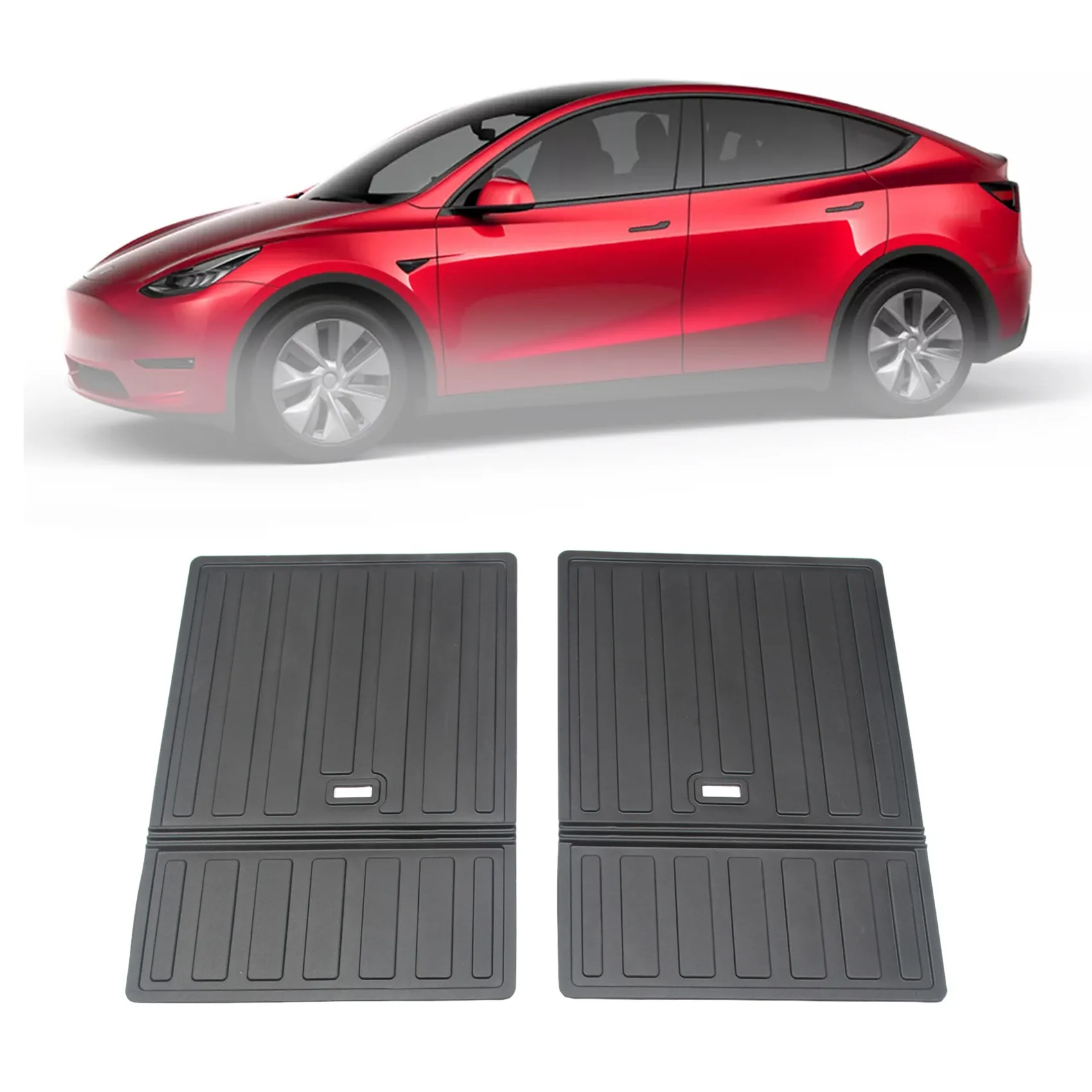 2Pcs Luggage Mat for Tesla Model Y 7-Seat Boot Liner Trunk Cargo Mat Tray Floor Carpet Mud Pad Protector Clean Mat Pad