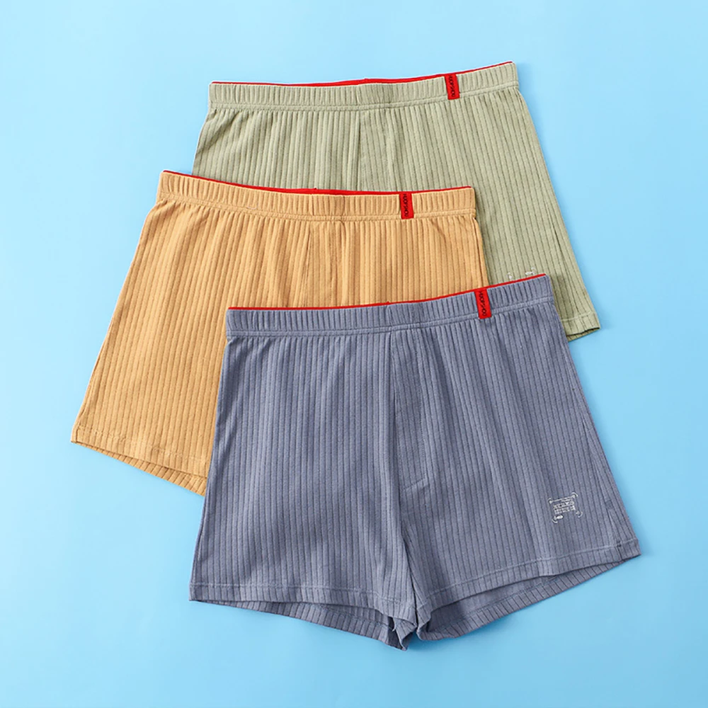 3 Teile/paket 100% Baumwolle Pyjama Hosen Für 45-95 KG Atmungsaktive Boxer & Slips Hohe Elastische Komfort Solide Erwachsene männer Pyjamas Shorts