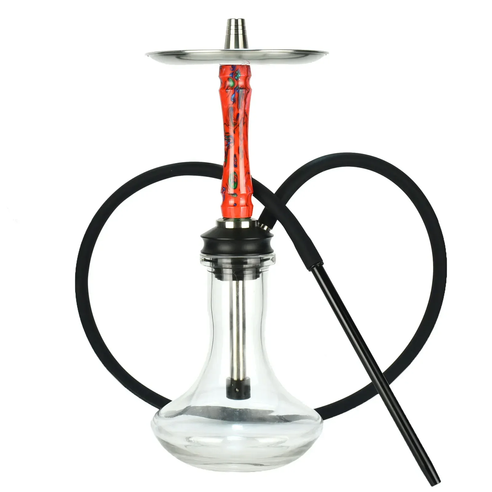 Juego completo de Cachimba de aluminio, Shisha con manguera de silicona, bandeja de Metal, Narguile, Sheesha, Chicha, Cachimbas