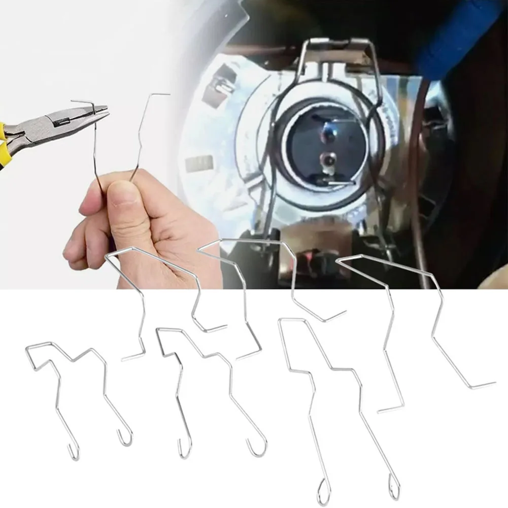 24Pcs Headlight Bulb Retaining Clip Set For H1 H3 H4 H7 Stainless Steel Spring Holder Assortment Kit