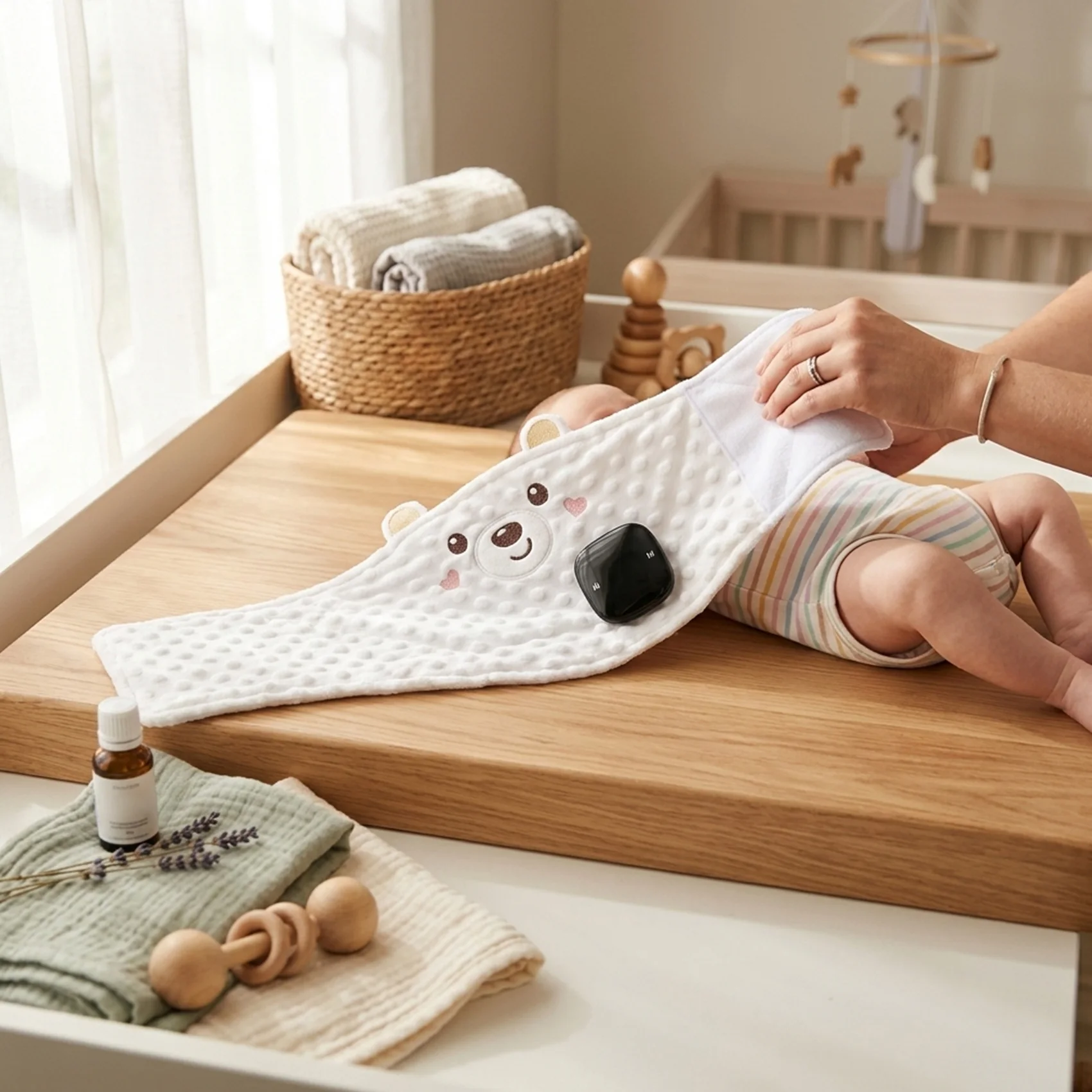 giftnew Baby Colic and Gas Relief - Baby Heating/Vibrating Tummy Wrap,Slight Vibration and Gentle Heat Relief of Upset Stomach