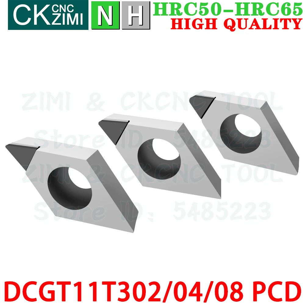 DCGT11T302 PCD DCGT11T304 PCD DCGT11T308 PCD  إدراج PCD الماس أدوات إدراج أدوات CNC الميكانيكية لقطع المعادن مخرطة أدوات DCGT 11T3 للألمنيوم النحاسي