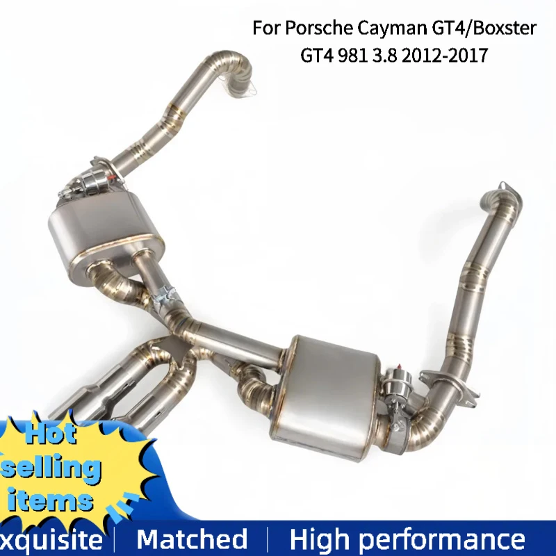 

Выхлопные трубы Catback для Porsche Cayman GT4/Boxster GT4 981 3.8 2012-2017, титановый глушитель с клапаном и насадками
