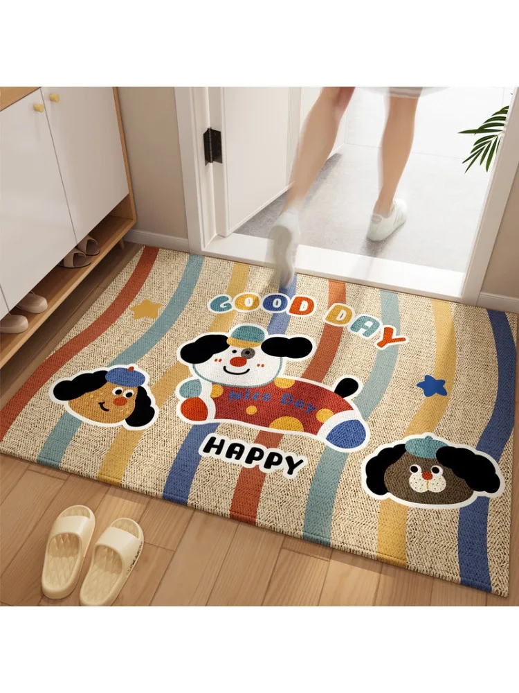 Cartoon Maillard floor mat three-proof circle velvet entrance door dirt-resistant and non-slip bathroom bathroom absorbent foot