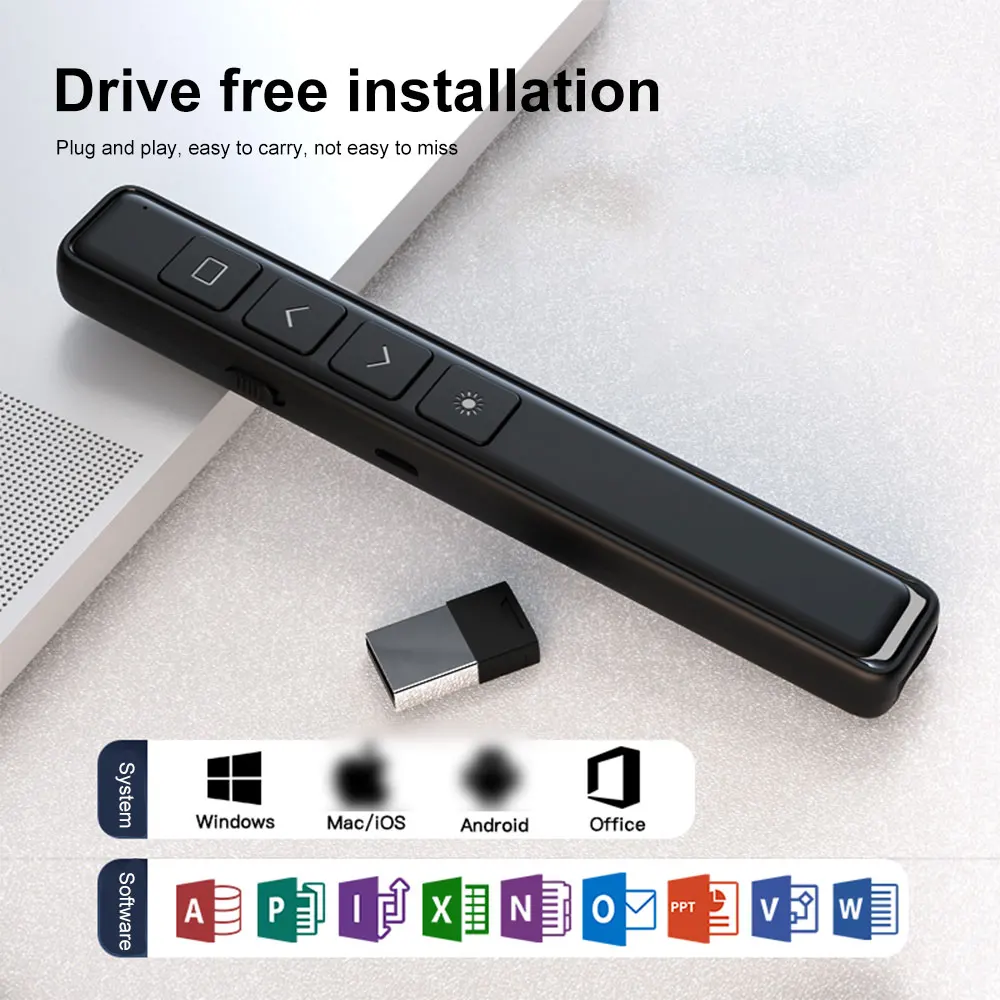 Wireless Remote Control Slide Page Turner Office Teaching Projector Presentation Remote Page Turner Clicker