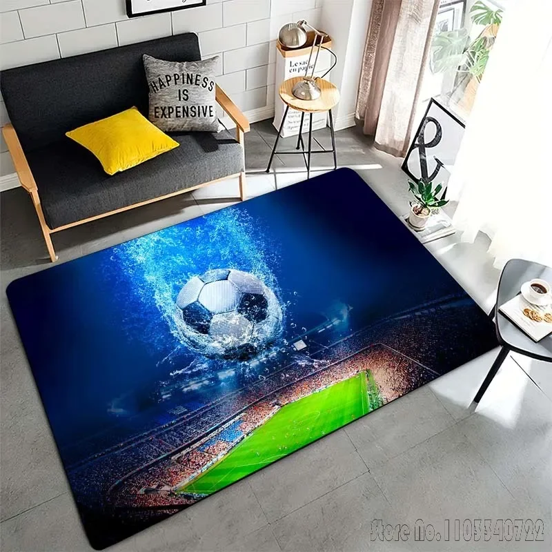 Play Ball Football Field Pattern Carpet Rug for Home Living Room Bedroom Sofa Decor Kids Play Area Rug Non-slip Floor Mat Gift