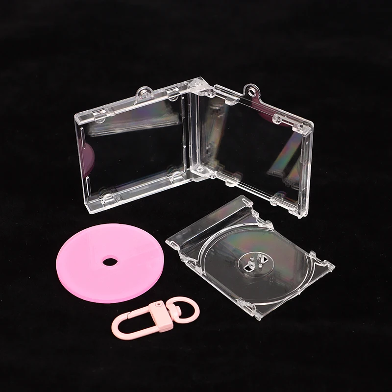 Peripheres Gedenk-Blanko-Album Schlüsselanhänger Mini-CD-Hülle Schlüsselanhänger in Form eines CD-Players DIY Rucksack-Anhänger – Detail 20