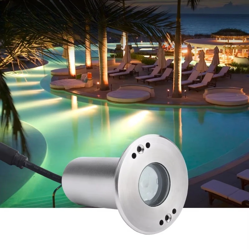 Swimming pool light 316 stainless steel diving embedded 1W warm white LED underwater pond spa