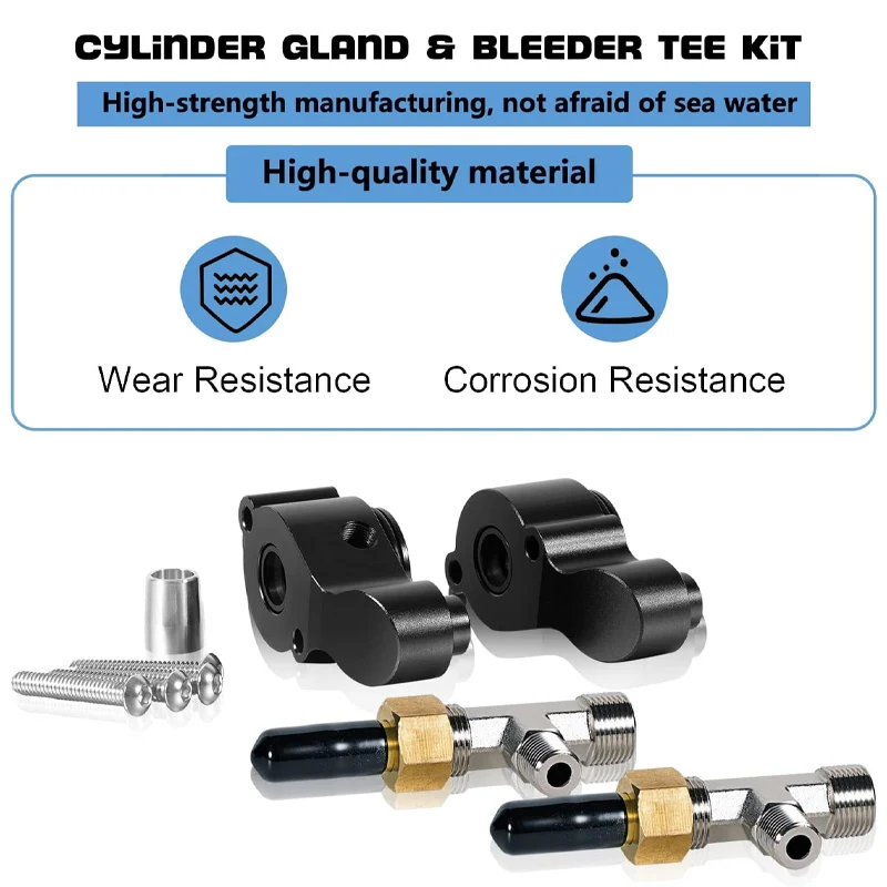 HP4600 Cylinder Gland Kit & HF4202 Bleeder Tee Kit - for Baystar HC4645H HC4648H HC4658H Teleflex Marine