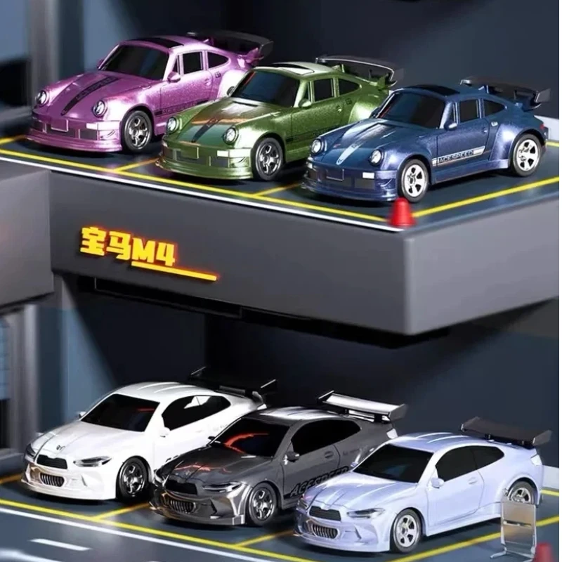 

New 1/64 4wd Drift Rc Car Adjustable Speed Mini Racing Vehicle Pocket Size Desktop Remote Control Toy Viral Gift For Boys Kids