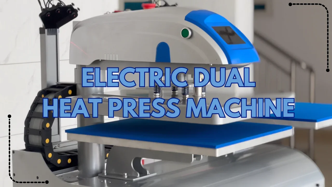 Double Station Automatic Heat Press Machine 40x50cm,Industrial Electric Heat Transfer Machine for T-Shirts/Apparel Printing