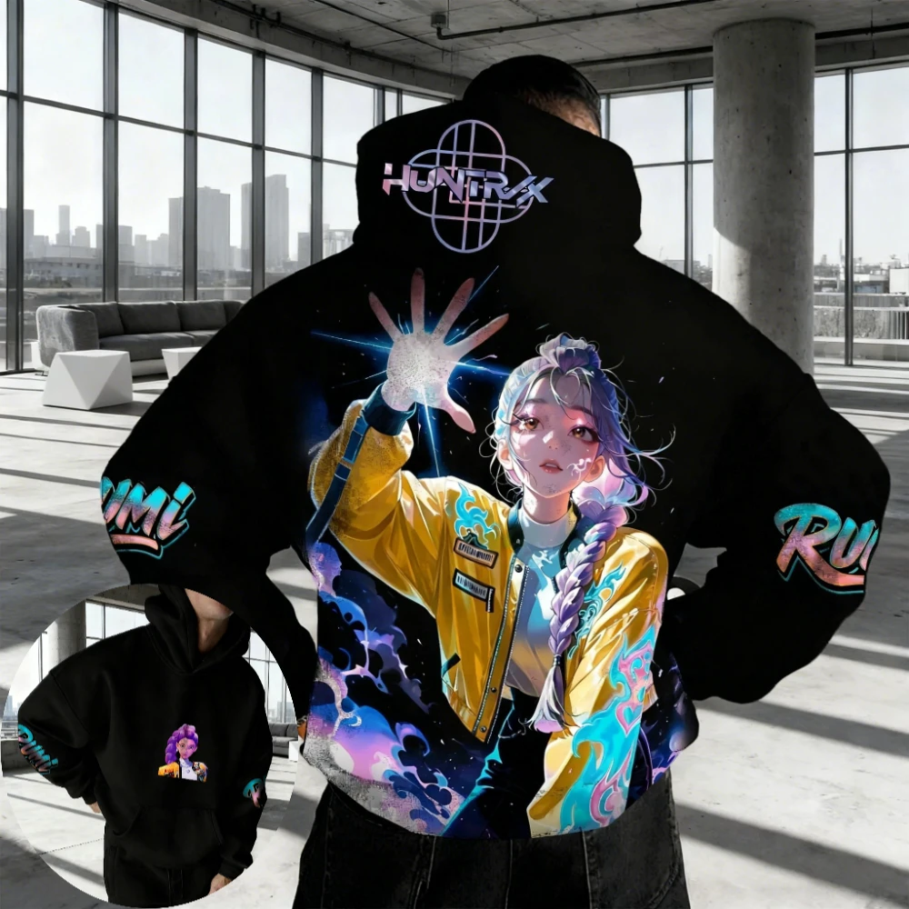 

K-Pop: Demon Hunters Men's and Women's Hoodie Sweater Rumi Anime Spring New Boy's and Girl's Long-sleeved Parent-child Outfit