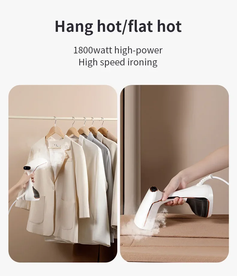 1800W Handheld Steam Hanging Iron Touch Screen Control 15 Seconds Fast Preheat 320ml Portable Plancha Fabric Iron for Clothes