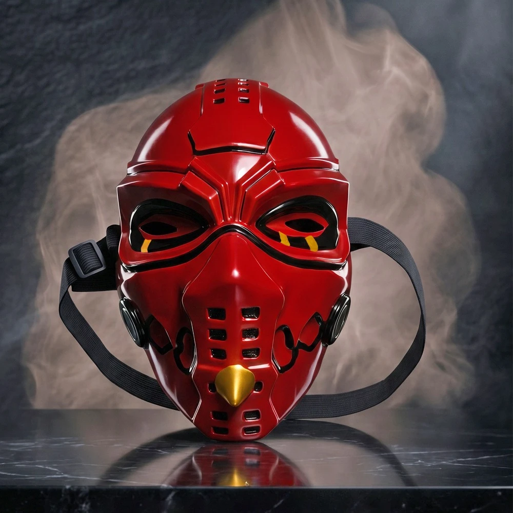Delta Action Cosplay Mask Sayed Mask Red Mechanical Style Mask Adult Kids Delta Action Masks Airsoft BB Gun CS Game Cosplay Prop