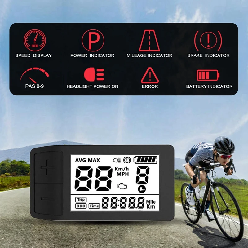 Electric Bike 500S Display 0-9 PAS Speed Indicator For BBS01 BBS02 Mid Drive Motor Bicycle Ebike UART Meter