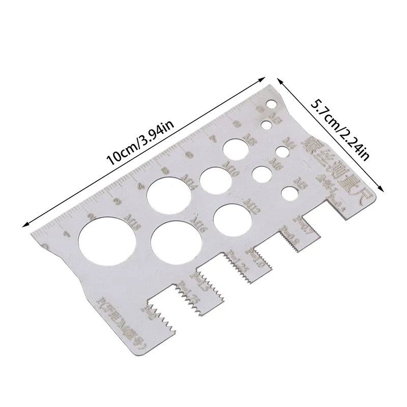 304 Stainless Steel Bolt Thread Gauge Screw Measuring Rauge Quick Identification Screw Measuring Ruler Measuring Gauging Tools
