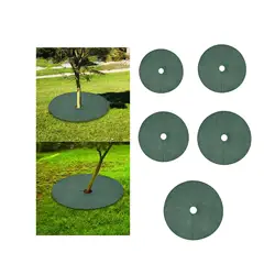 10pcs Tree Weeding Barrier Mats Tree Protection Portable Anti Slip Tree Slice Punched Anti-Grass Cloth Agricultural Gardening