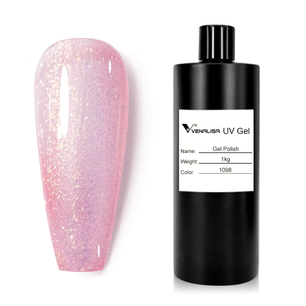 Venalisa Jelly Color Construction Gel Transparant Roze 1l Volume Doordrenken Van Opgeheven Semi-Permanente Zelfnivellerende Pastelgellak