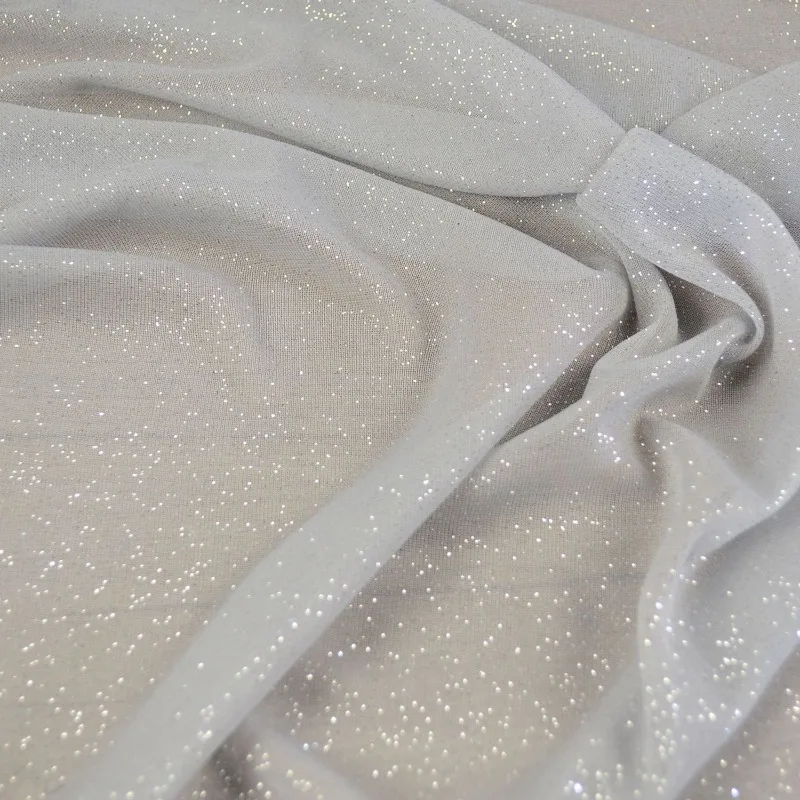 Elastic Knitted Fabric Soft Drape Semi Transparent Outer Layer Paired Shirts Clothing for Sew By Meter Diy Cloth Sewing