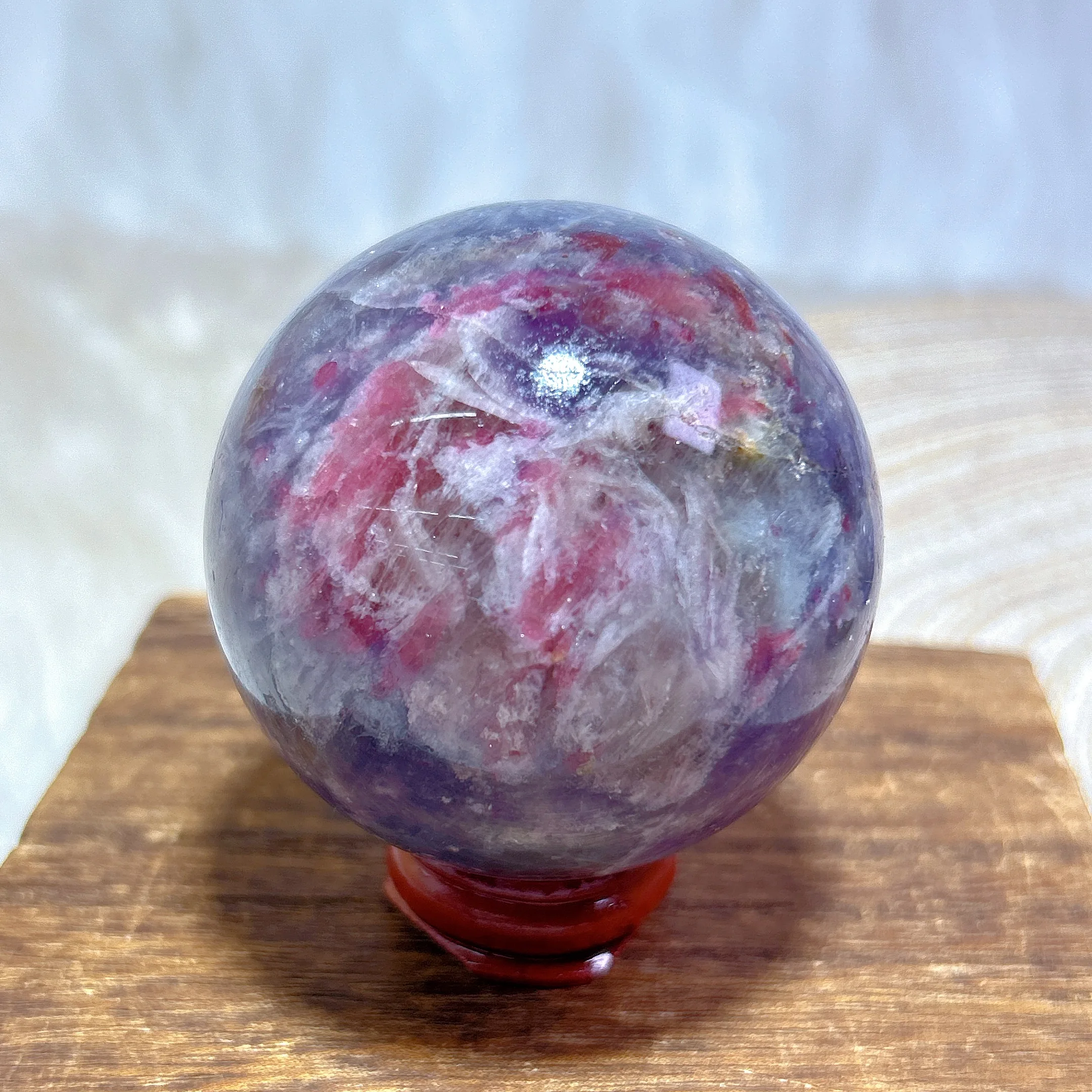 

Natural Crystals Unicorn Stone Pink Tourmaline Sphere Ball High Quality Healing Home Decorations Mineral Gemstones Room Decor