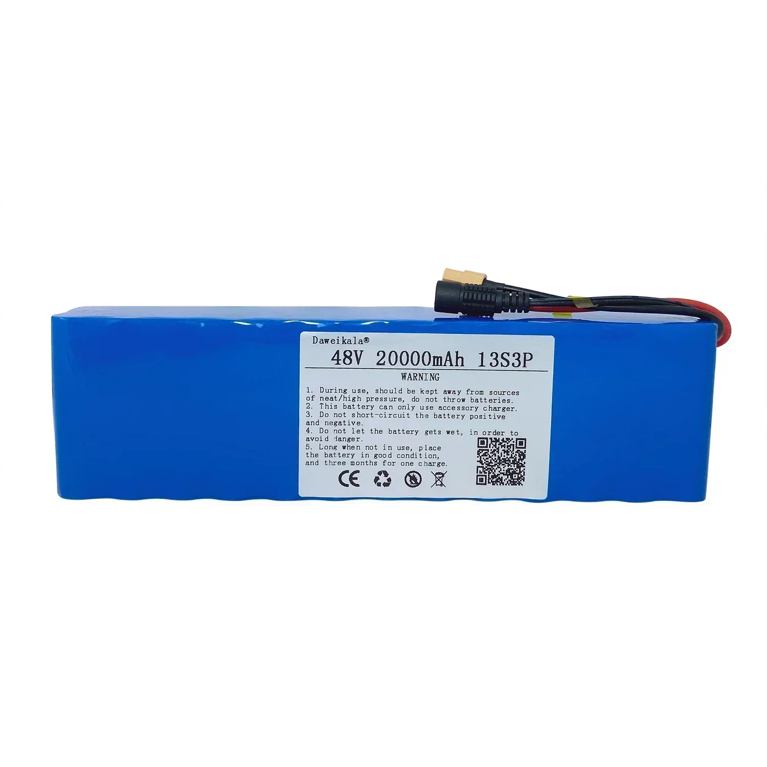 48V Battery 20Ah 13S3P XT60 DC 18650 Lithium ion Battery Pack 20Ah For E-Bike electric motor 54.6v 500W with BMS charger