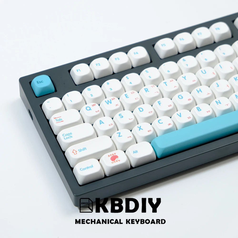 KBDiy 138 Keys/Set PBT Keycaps Sushi Korean Russian Japanese KOA Profile Keycap Custom for Mechanical Keyboard Cap for MX Switch