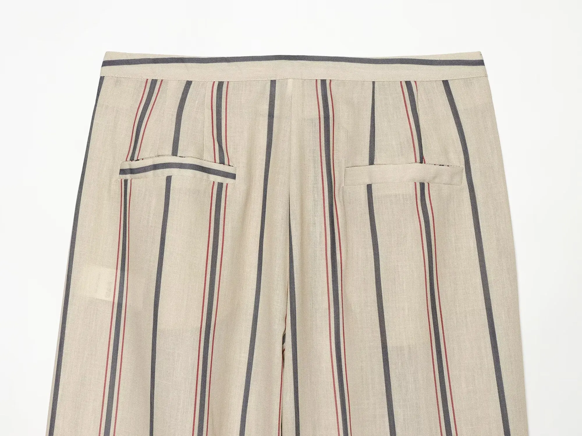 BSAY Damen Neues Vertikal Gestreiftes Anzug-Set mit Gekerbtem Revers, Kurzem Blazer und Hochgeschnittener Weiter Hose, Lässiges 2-Teiliges Outfit – Detail 23