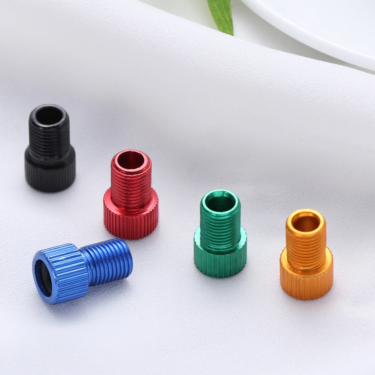 

5Pcs Bicycle Valve Adapter French to Conversion Aluminum Alloy Road Bike Pump Air Compressor Repair Tool