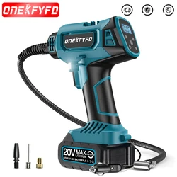 Inflador de neumáticos de mano, con pantalla Digital compresor de aire, bomba inflable portátil para neumáticos de coche, batería Makita de 18v