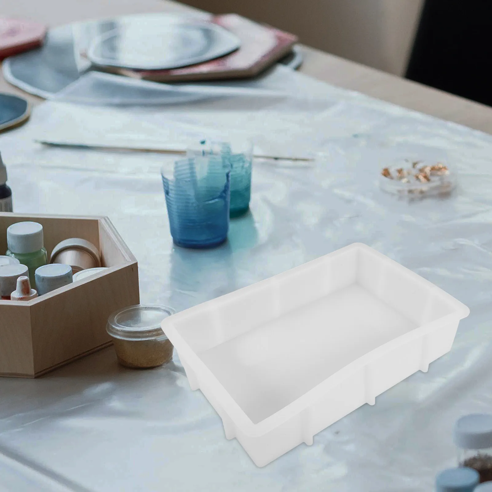 

Большая силиконовая форма-лоток прямоугольной формы для эпоксидной смолы, для сохранения цветов, для рукоделия, для литья из смолы, эпоксидные формы