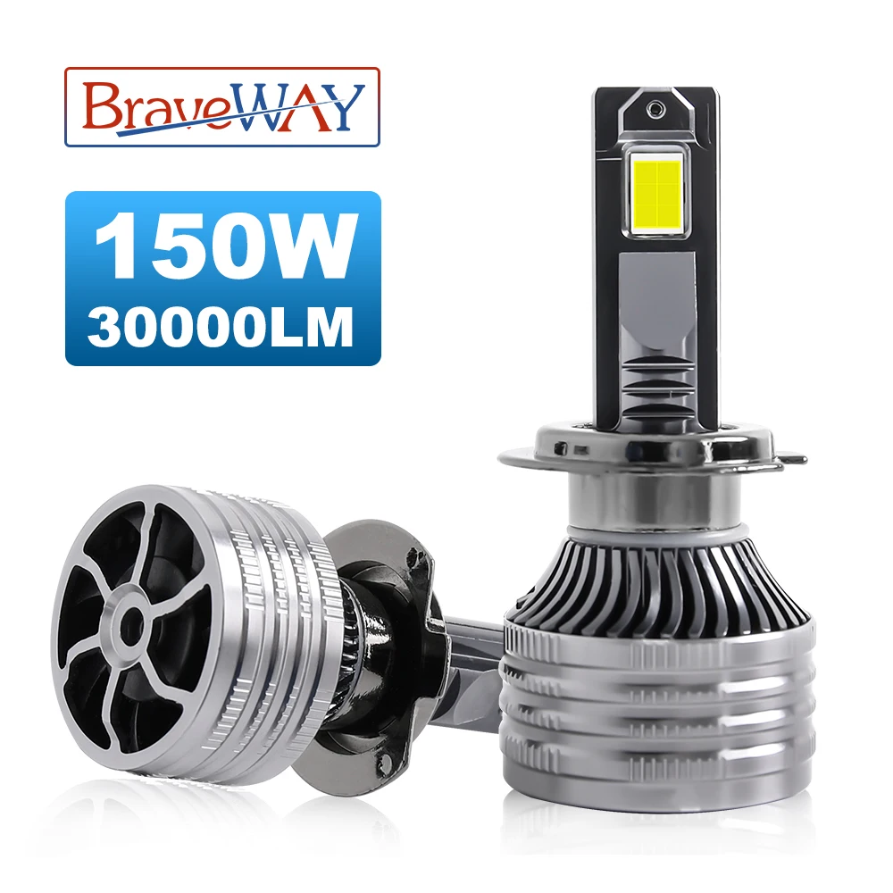 BraveWAY 200W 30000LM H11 H13 9006/HB4 the Brightest LED Bulbs for Car 12V 6000K LED Headlight Bulbs with Canbus