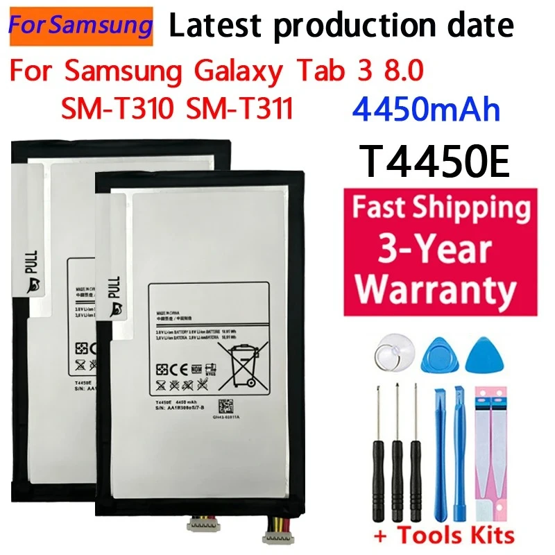 100% T4450E T4450C AA1DB11ES Rechargeable Battery 3.8V 16.91Wh For Samsung Galaxy Tab 3 8.0 SM-T310 SM-T311 T315 T3110 Tablet PC