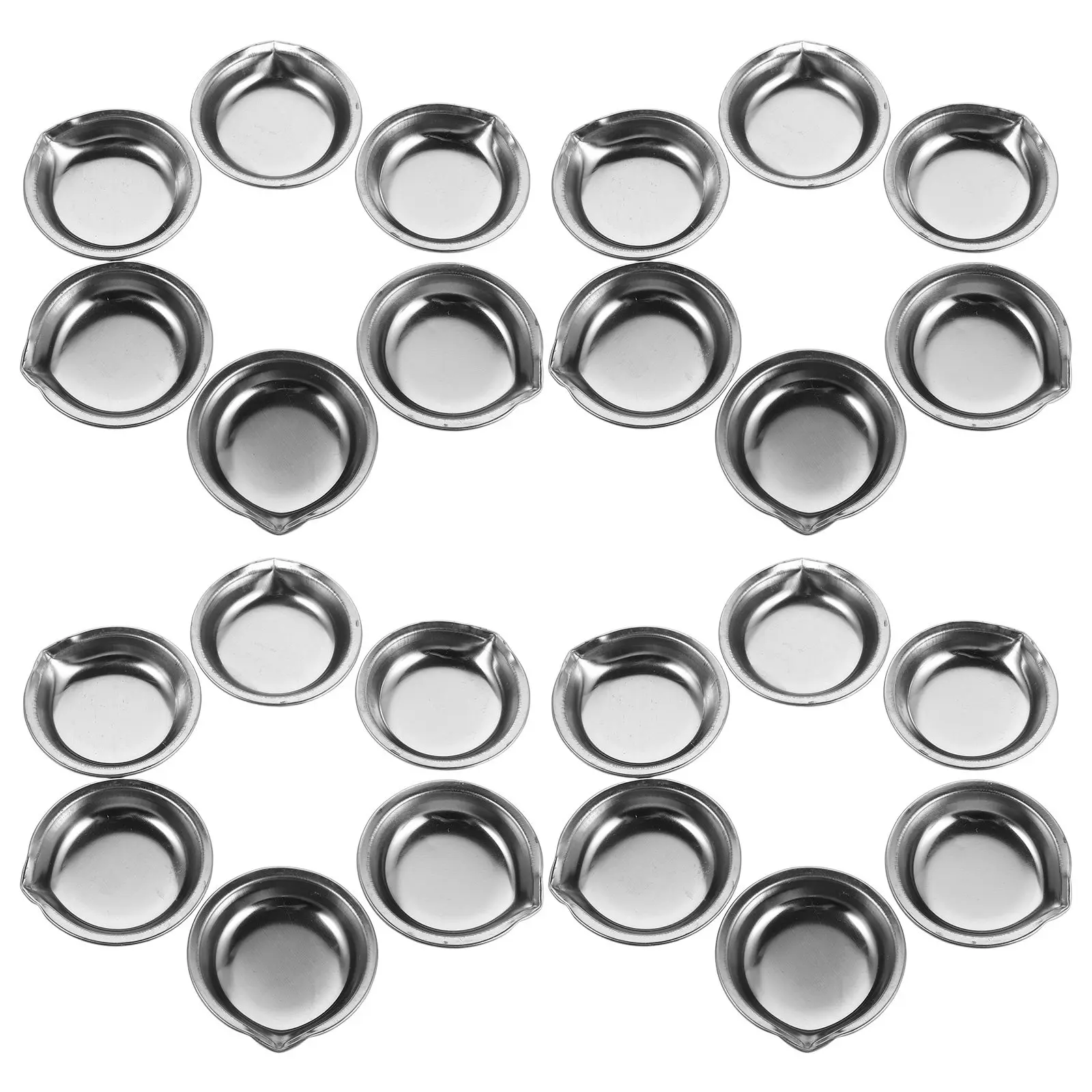 24Pcs Stainless Steel Paint Palette Round Mixing Tray Cups for Watercolor Oil Acrylic Makeup Craft Pigment Holder