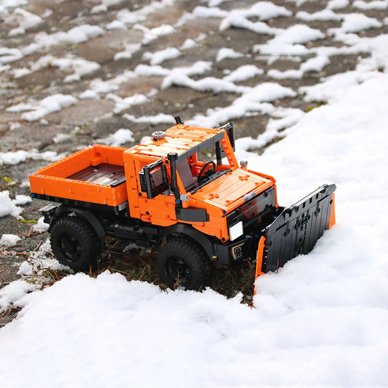 جديد 1264 قطعة MOC Unimog U1400 Snowplow شاحنة اللبنات نموذج ، لتقوم بها بنفسك F-150 رابتور سيارة الطوب الفني لعبة هدية #3