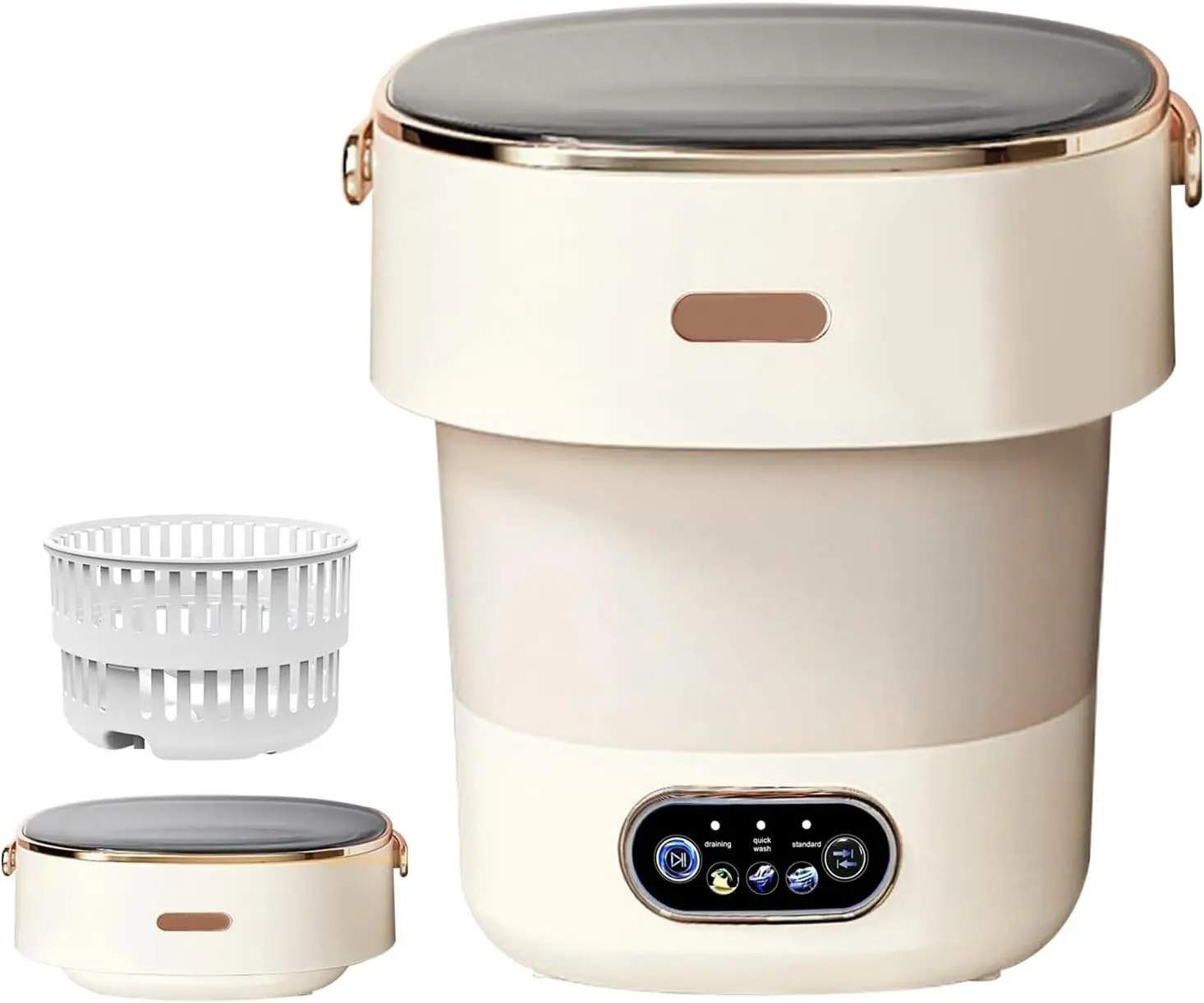 

Portable 15L Mini Washing Machine with Upgraded Spin Basket for Underwear, Baby Clothes, Compact Home & Travel Use