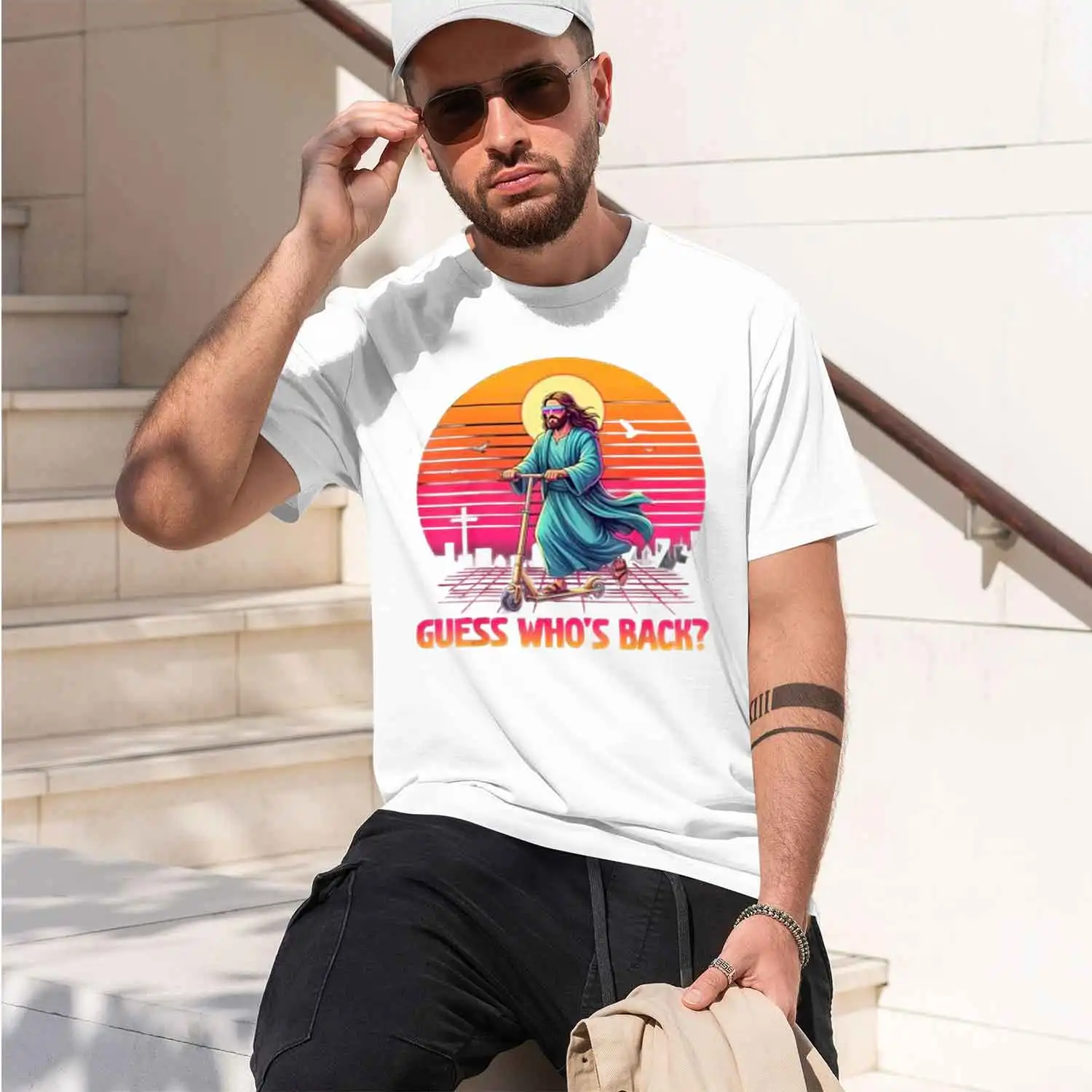 2026 New Model Easter Whos Back Jesus Funny Religious Men Women T-Shirt Y2k Humorous Jesus Scooter Joke Graphic Saying Tee Novel