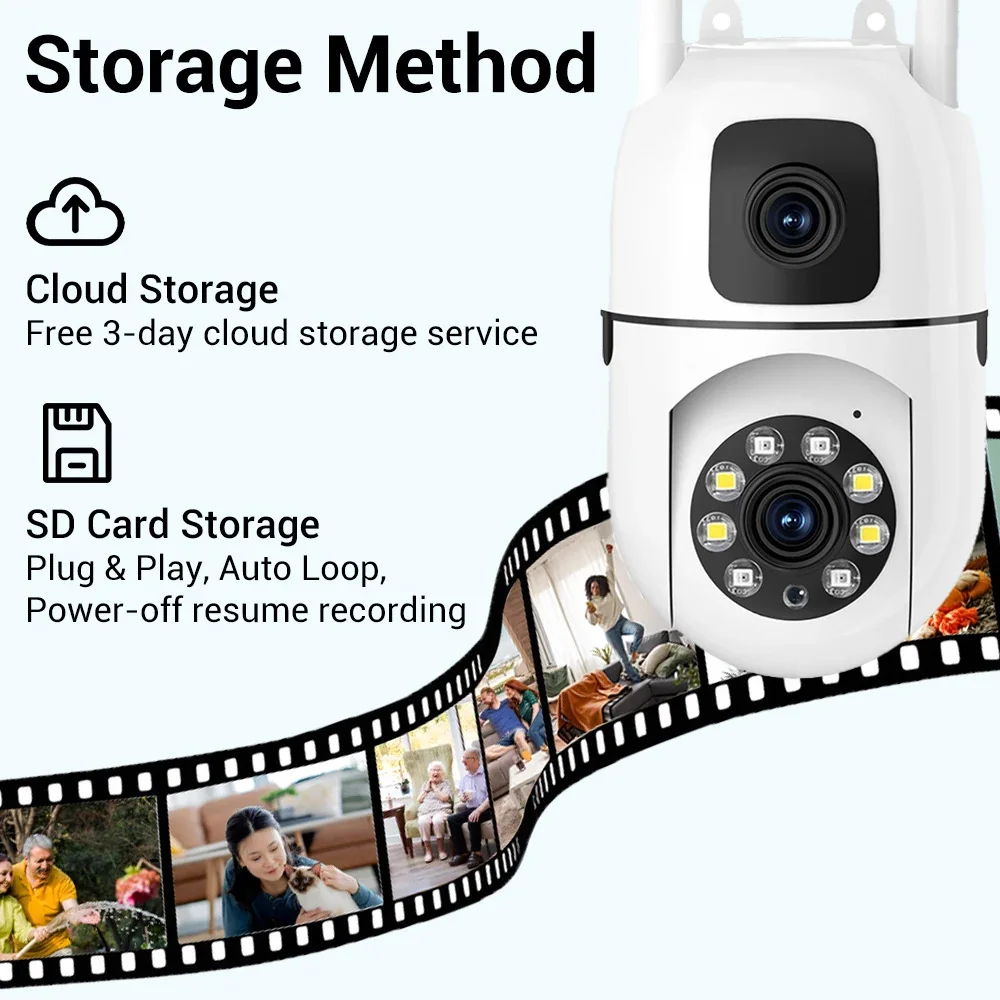 8MP Ultra HD Dual-Lens WiFi Security Camera | Auto Human Tracking | Color Night Vision | 2-Way Talk | 5X Zoom | IP66 Waterproof