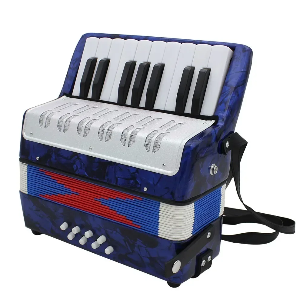 Accordion 17 Key Professional Mini Accordion Educational Musical Instrument Band for Both Kids & Adult 3 Colors Optional