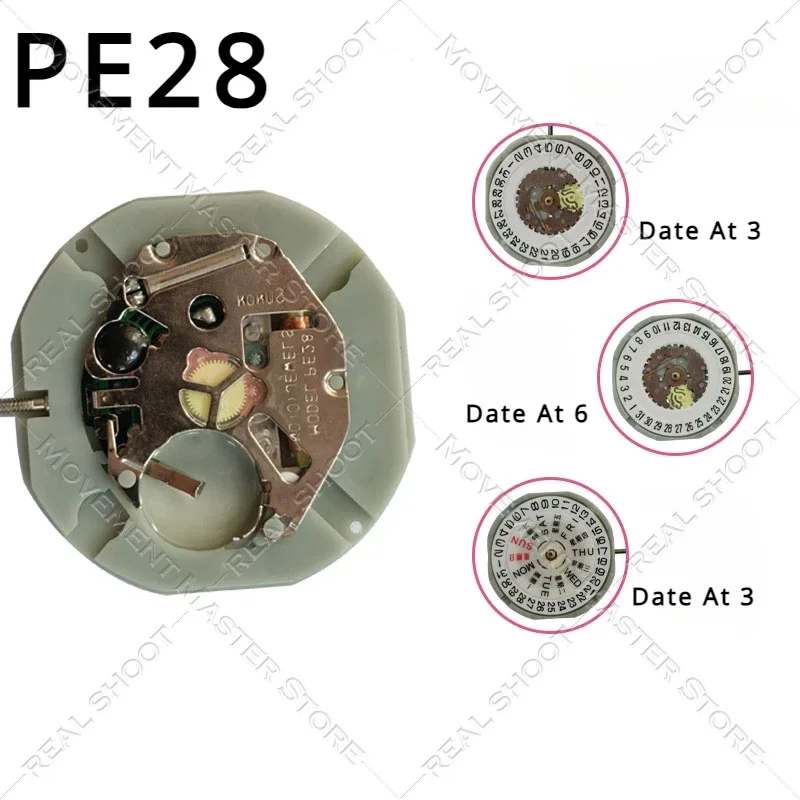 Movimento originale importato giapponese PE28 Movimento al quarzo con doppio calendario singolo Accessori per il movimento dell'orologio