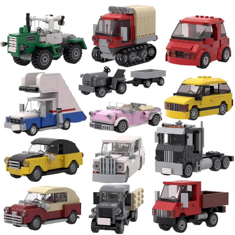 

Наборы строительных блоков MOC: Городские мини-модели (автомобили, тракторы, снегоходы, кемперы, такси, грузовики), скоростные транспортные средства. Игрушки, рождественский подарок.