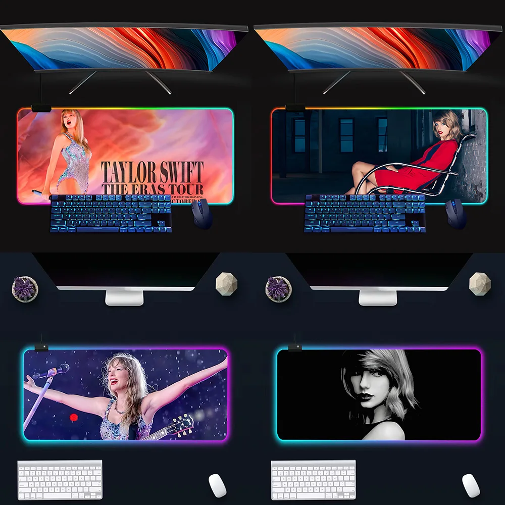 

Singer T-Taylor S-Swift 1989 RGB Pc Gamer Keyboard Mouse Pad Mousepad LED Glowing Mouse Mats Rubber Gaming Computer Mausepad