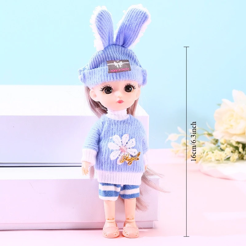 16 centimetri Del Bambino Della Ragazza Giocattoli Bambola 1/12 con Vestiti e Scarpe FAI DA TE Mobile 13 Giunti Moda Carino Principessa Vestire Figura BJD bambola regalo