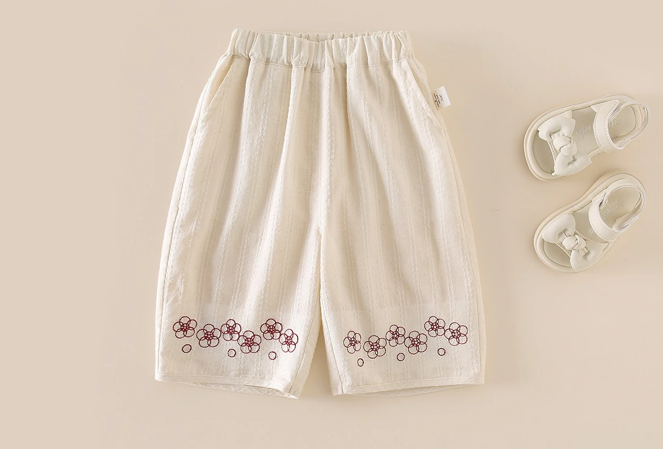 2026 Summer New Baby Girls' Skin-Friendly Comfortable Breathable Nine-Quarter Pants Baby Girls Anti-Mosquito Pants